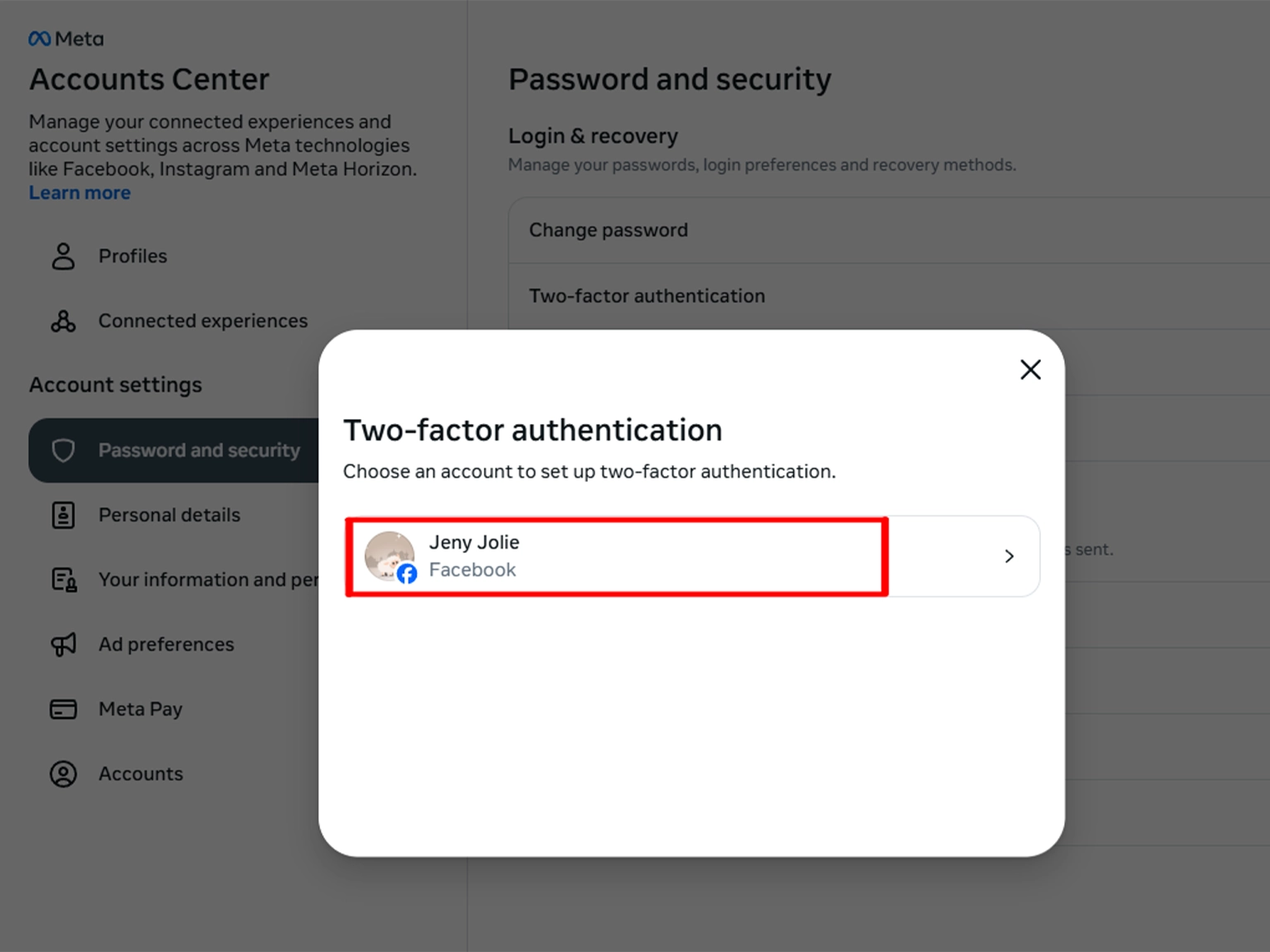 Select Your Account